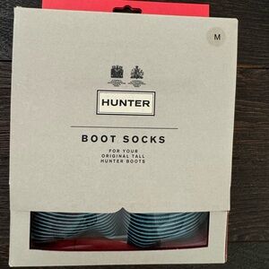 Hunter boot socks - Sky blue/  black - size medium